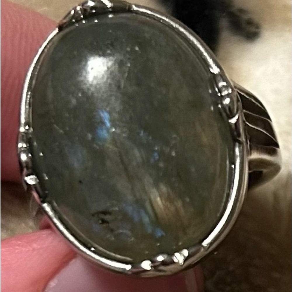 Vintage labradorite ring size 8 …. 316l s steal